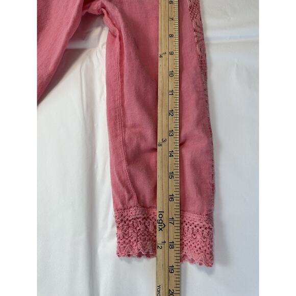 Vintage America Women's Small Blouse Pink Lace Accent Feminine Cottage Core - Picture 13 of 14